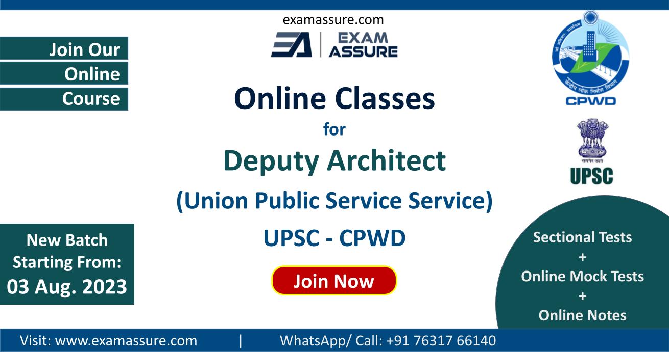 Upsc Cpwd Deputy Architect Coaching Deputy Architect Exam