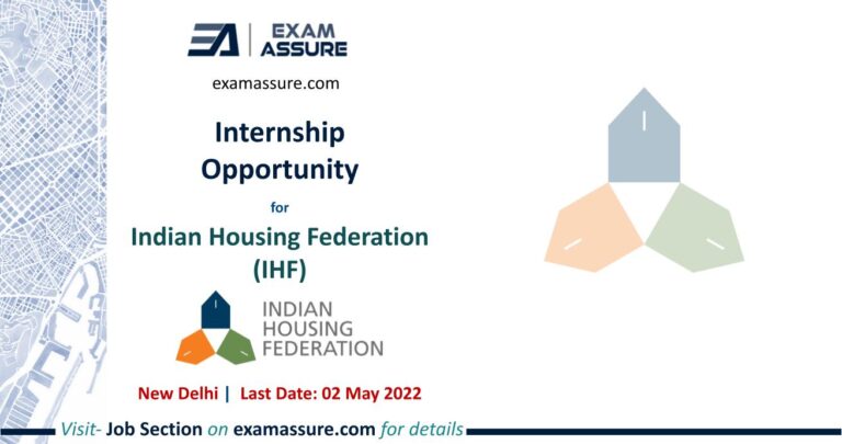 Internship Opportunity at Indian Housing Federation (IHF)