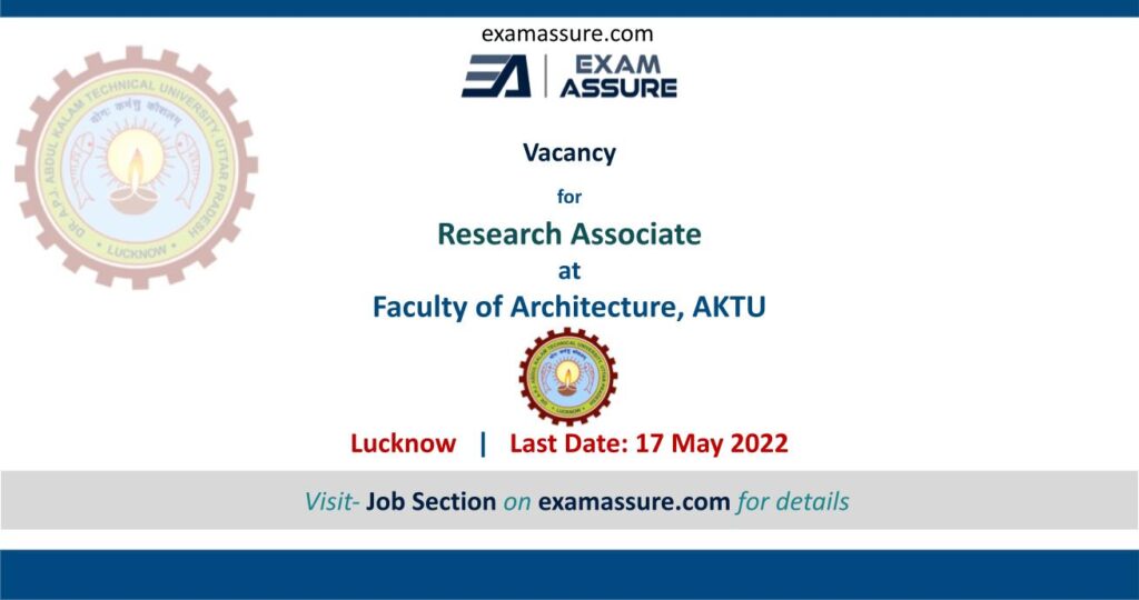 Vacancy for Research Associate at Faculty of Architecture, AKTU