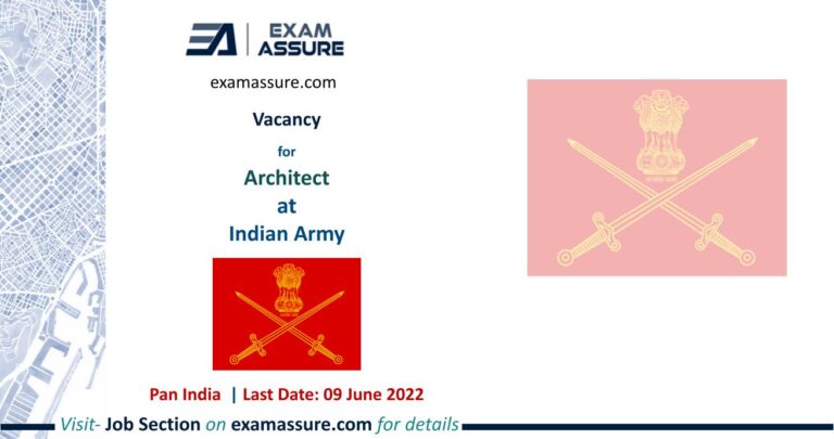 Vacancy for Architect at Indian Army