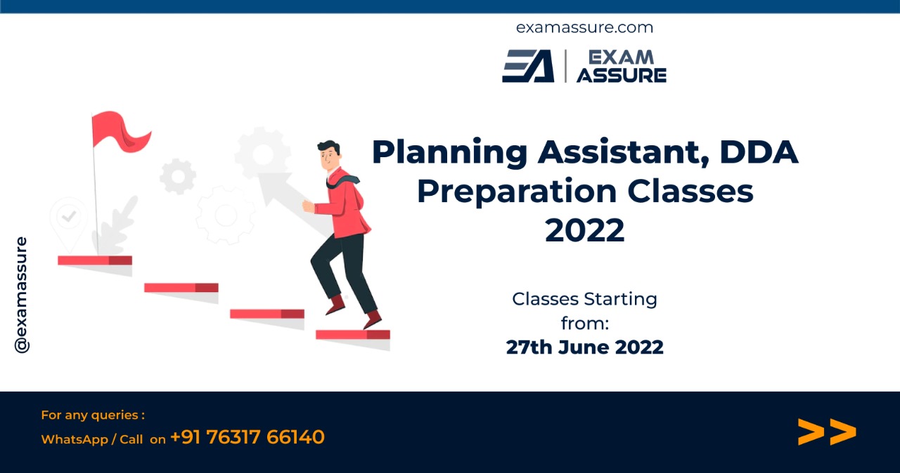 DDA Planning Assistant Exam 2022 Preparation Classes Delhi Development Authority (DDA) Exam Assure Classes