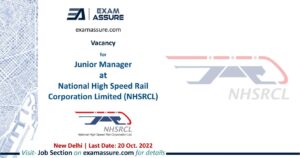 Vacancy for Junior Manager at National High Speed Rail Corporation Limited (NHSRCL) | New Delhi | Architecture | (Last Date: 20 Oct. 2022)