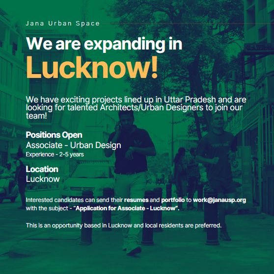 Vacancy for Associate - Urban Design at Jana Urban Space | Lucknow | (Exp.: 2-5 Years)