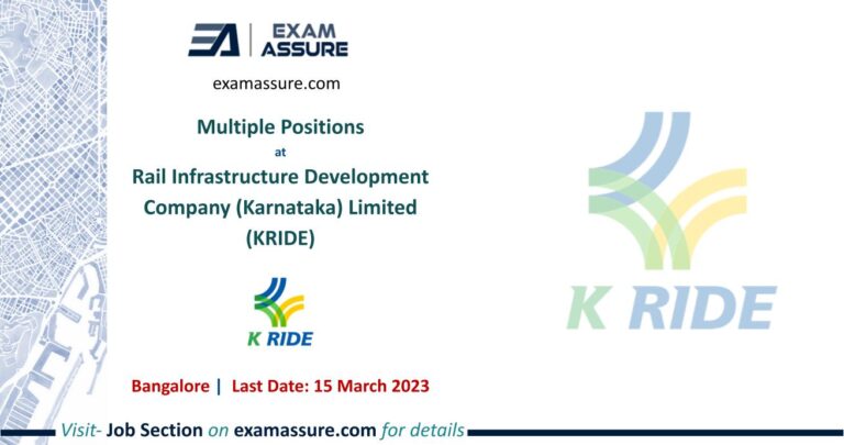 Multiple Positions at Rail Infrastructure Development Company (Karnataka) Limited (KRIDE) | Bangalore | (Last Date: 15 March 2023)