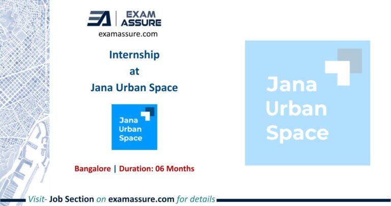 Internship at Jana Urban Space | Bengaluru | Urban Design | (Duration: 06 Months)