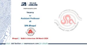Vacancy for Assistant Professor at SPA Bhopal | Madhya Pradesh (Walk-In-Interview: 04 March 2024)