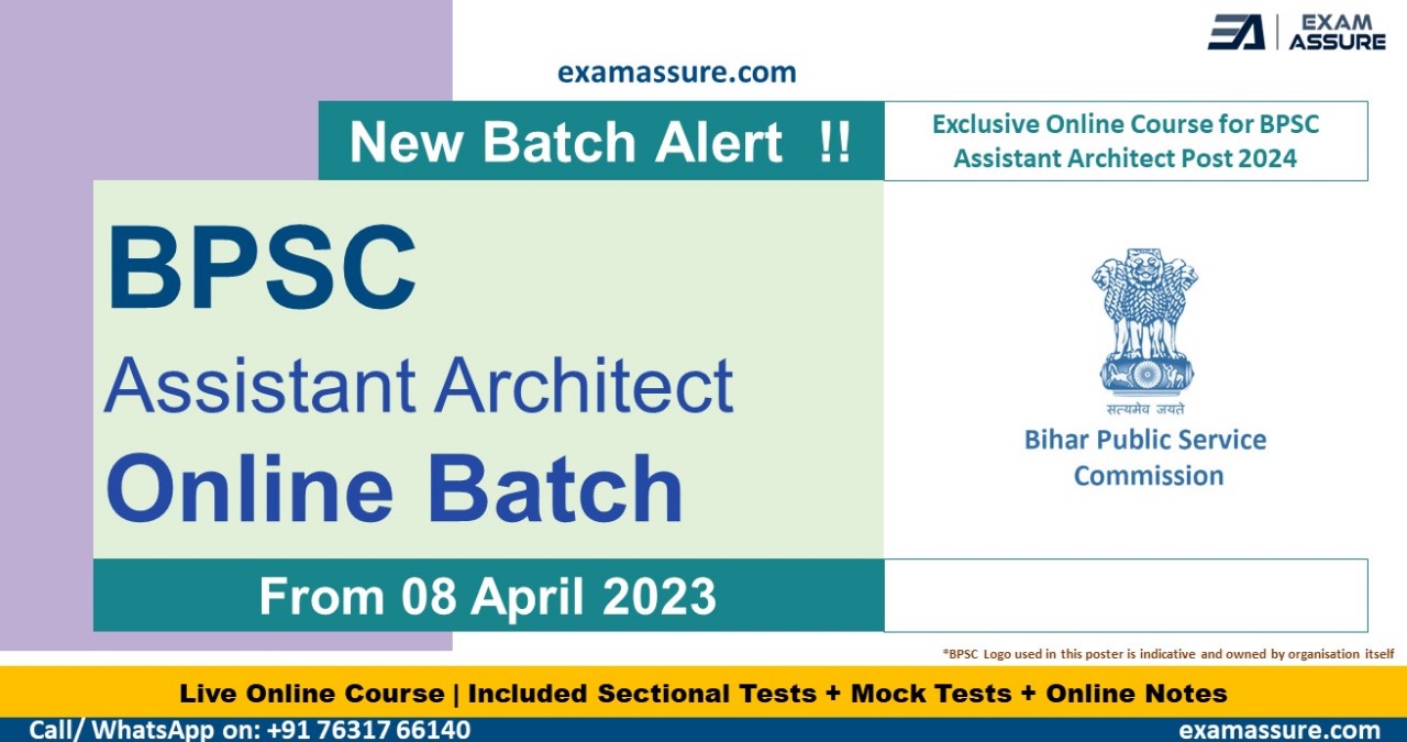BPSC Assistant Architect 2024 Coaching Assistant Architect Preparation Classes Bihar Public Service Commission (BPSC) Exam Assure Classes