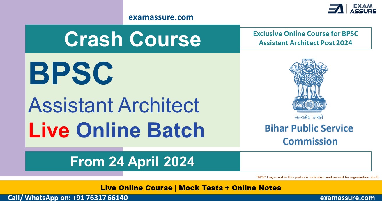21 Days Crash Course for BPSC Assistant Architect Exam 2024 | BPSC Assistant Architect 2024 Coaching | Assistant Architect Preparation Classes | Bihar Public Service Commission (BPSC) | Exam Assure Classes
