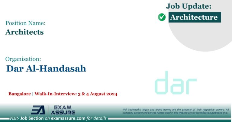 Vacancy for Architects at Dar Al-Handasah | Bangalore (Walk-In-Interview: 3rd & 4th August 2024)