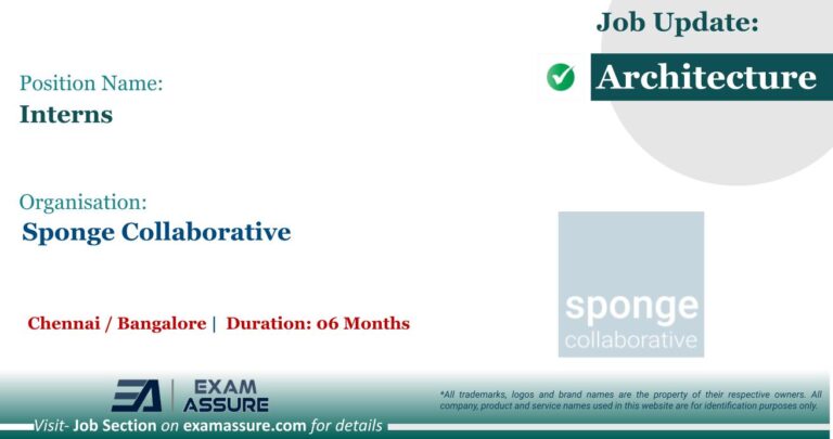 Internship at Sponge Collaborative | Chennai / Bangalore (Duration: 06 Months