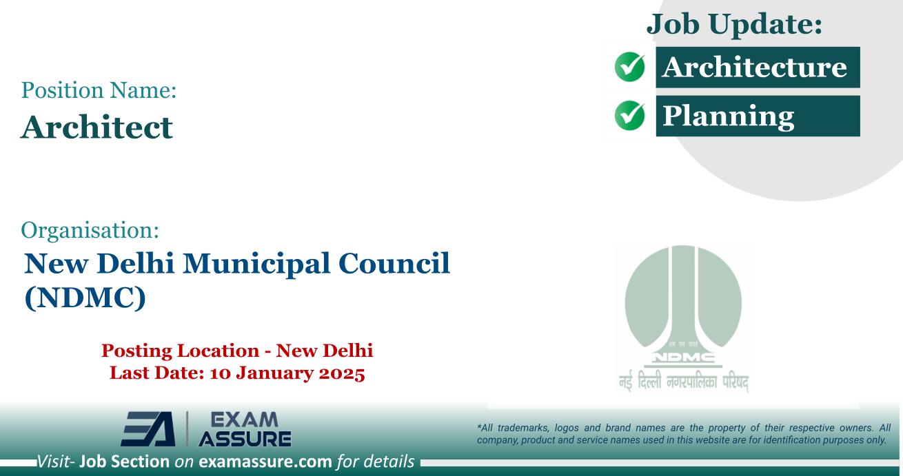 Vacancy for Architect at New Delhi Municipal Council (NDMC) Posting