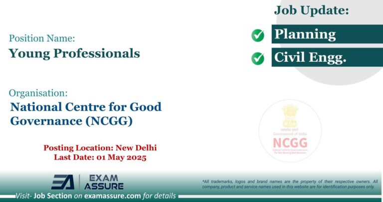 Vacancy for Young Professionals at National Centre for Good Governance (NCGG) | Posting Location: New Delhi (Last Date: 01 May 2025)