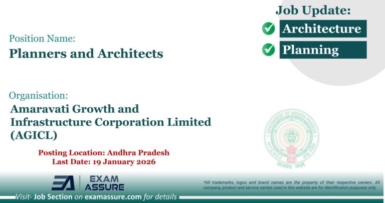 Vacancy for Planners and Architects at Amaravati Growth and Infrastructure Corporation Limited (AGICL) | Posting Location: Andhra Pradesh (Last Date: 19 January 2026)